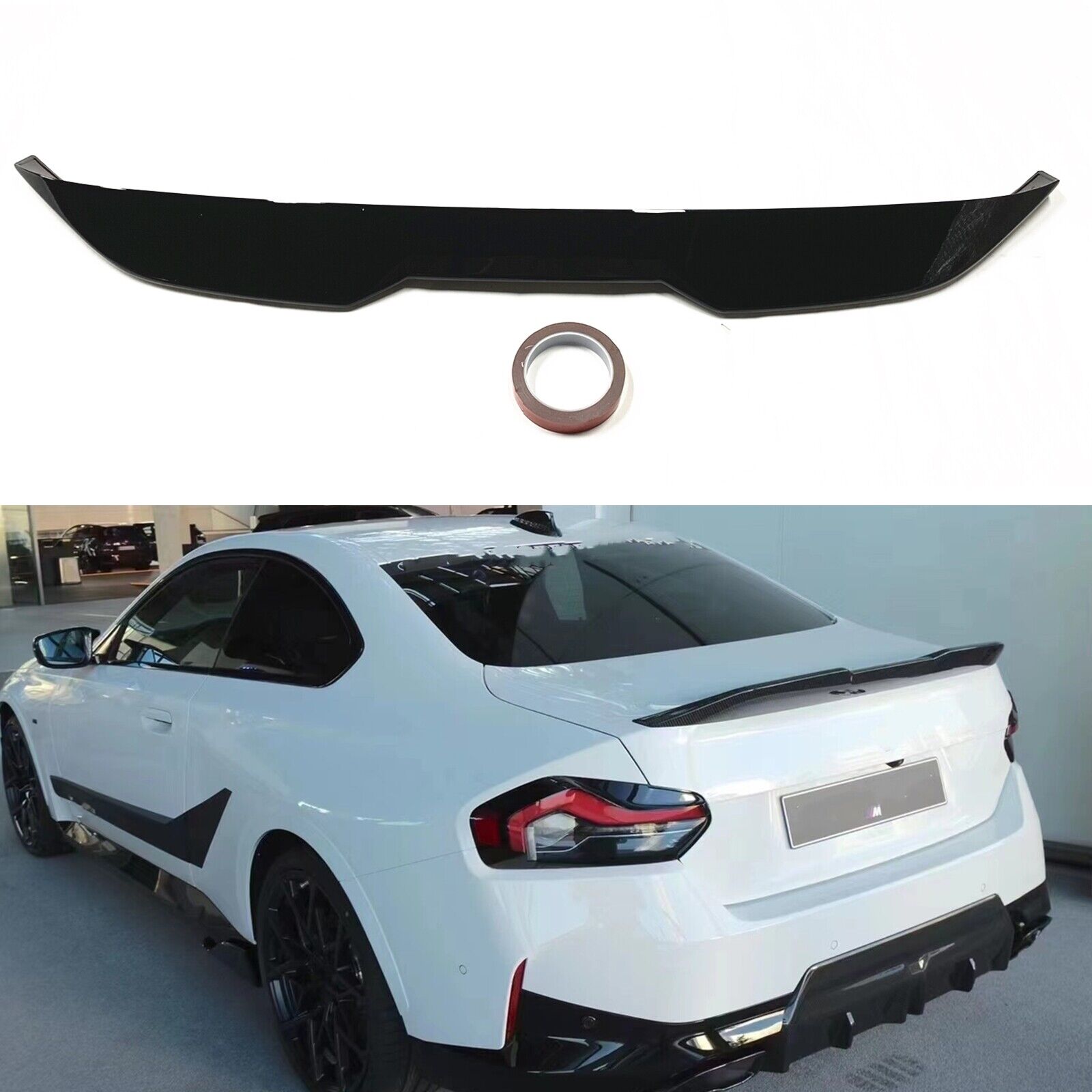 1x Gloss Black Rear Trunk Spoiler Lip Wing For BMW G42 M245i M240i Coupe 2020-24