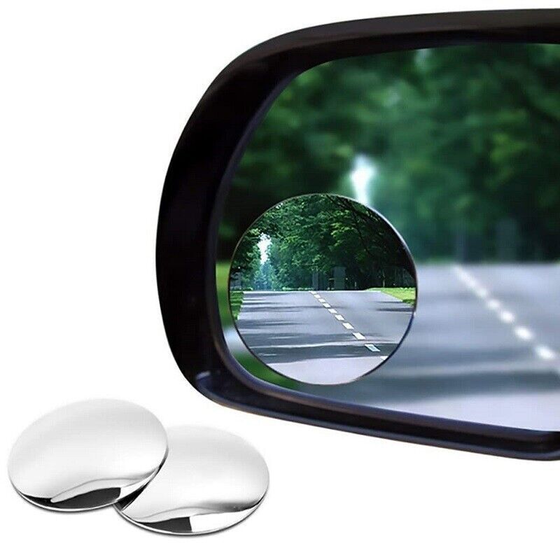 2Pcs Rear View 360° Stick On Round Blind Spot Mirror HD Glass Frameless Convex