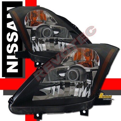 Black Projector Headlights Head lamps For Nissan 2003-2005 350z Z33 RH + LH