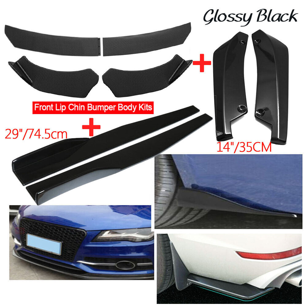Car Front Bumper Lip Spoiler Rear Side Skirt Splitter Universal Kit for AUDI