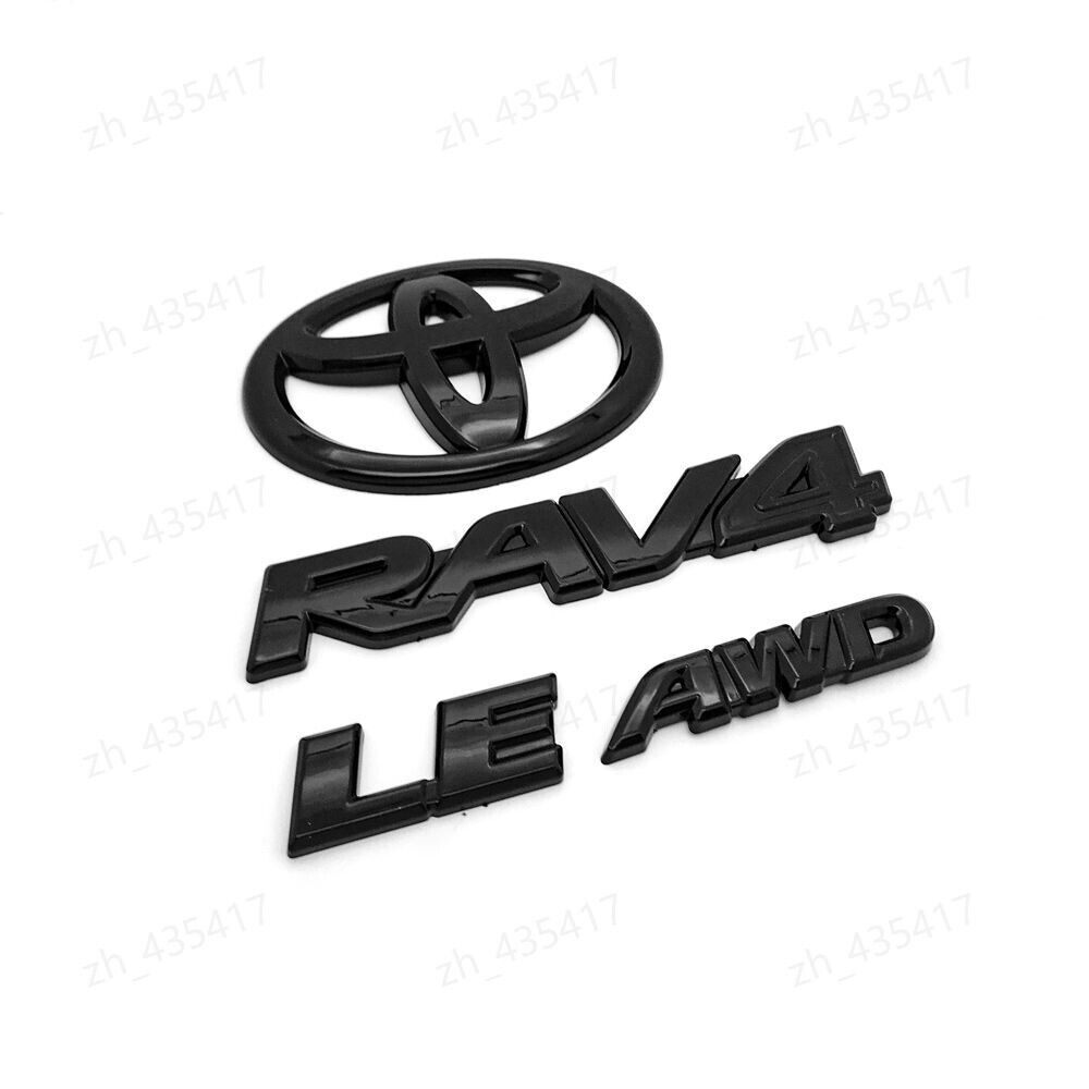 OVERLAY  2019 - 2024 TOYOTA RAV4 LE AWD Hybrid GLOSS BLACK OUT EMBLEM KIT