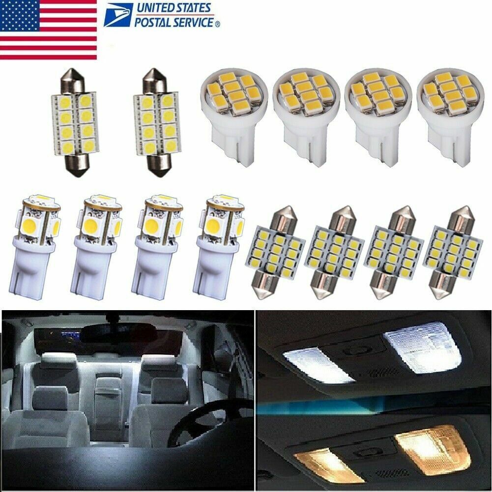 14Pcs LED Interior Package Kit For T10 31mm Map Dome License Plate Lights White