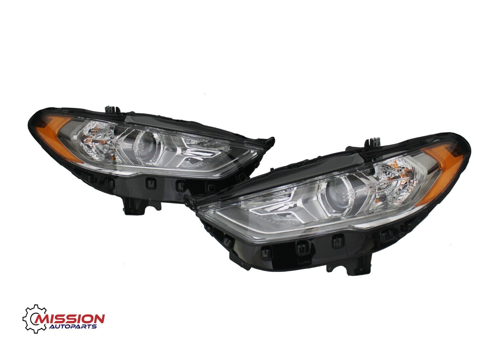 For 2017 - 2020 Ford Fusion Headlight Halogen W/LED DRL Left Right W/Bulbs