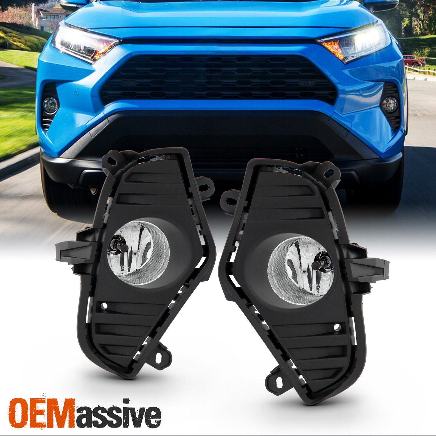 For 2019-2020 Toyota Rav4 LE | XLE | Limited | XSE | SE Clear Fog Lights Pair