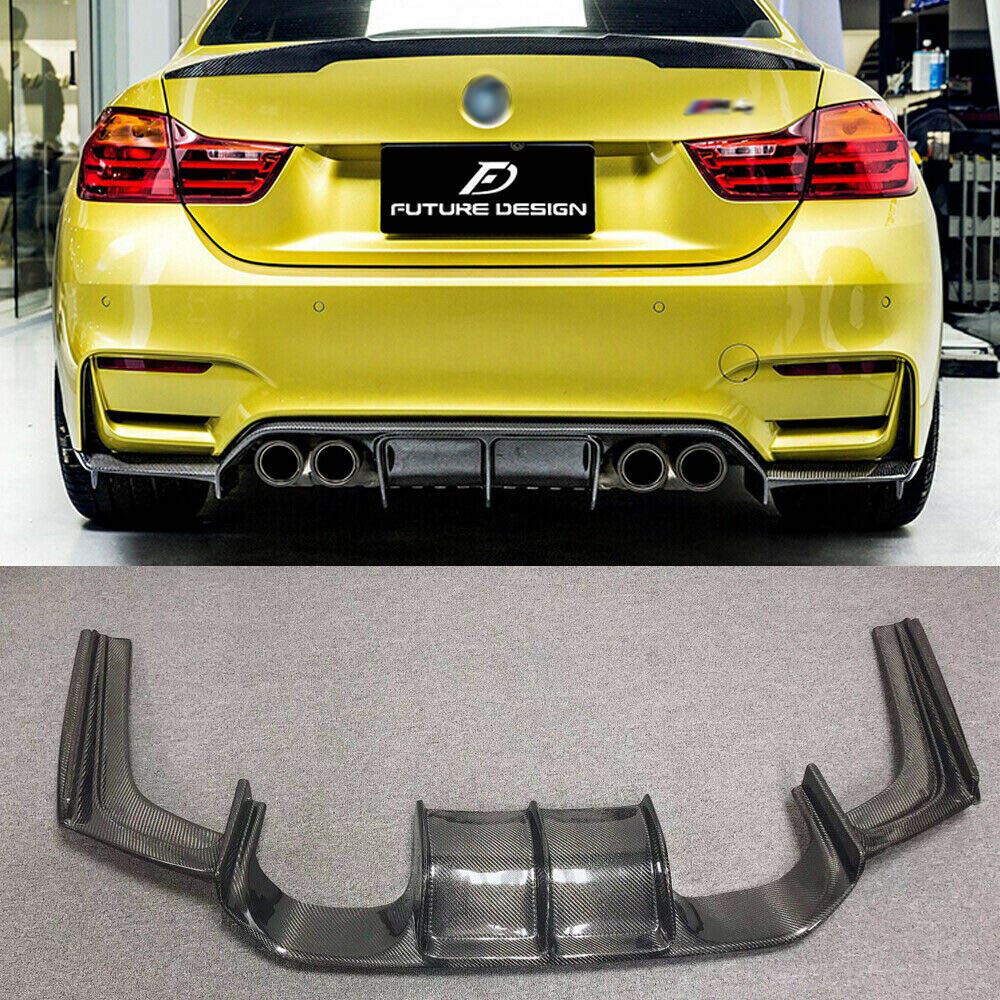 Carbon Fiber Rear Bumper Diffuser Lip For BMW F80 M3 F82 M4 V Style 2014+ 3PC