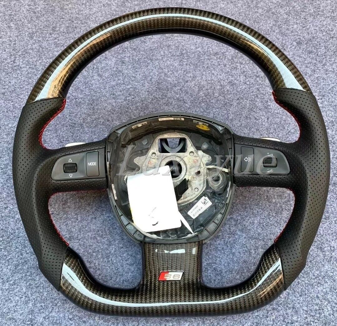 New Racing D-flat Real Carbon fiber Steering wheel Frame for Audi RS4 RS5 RS6