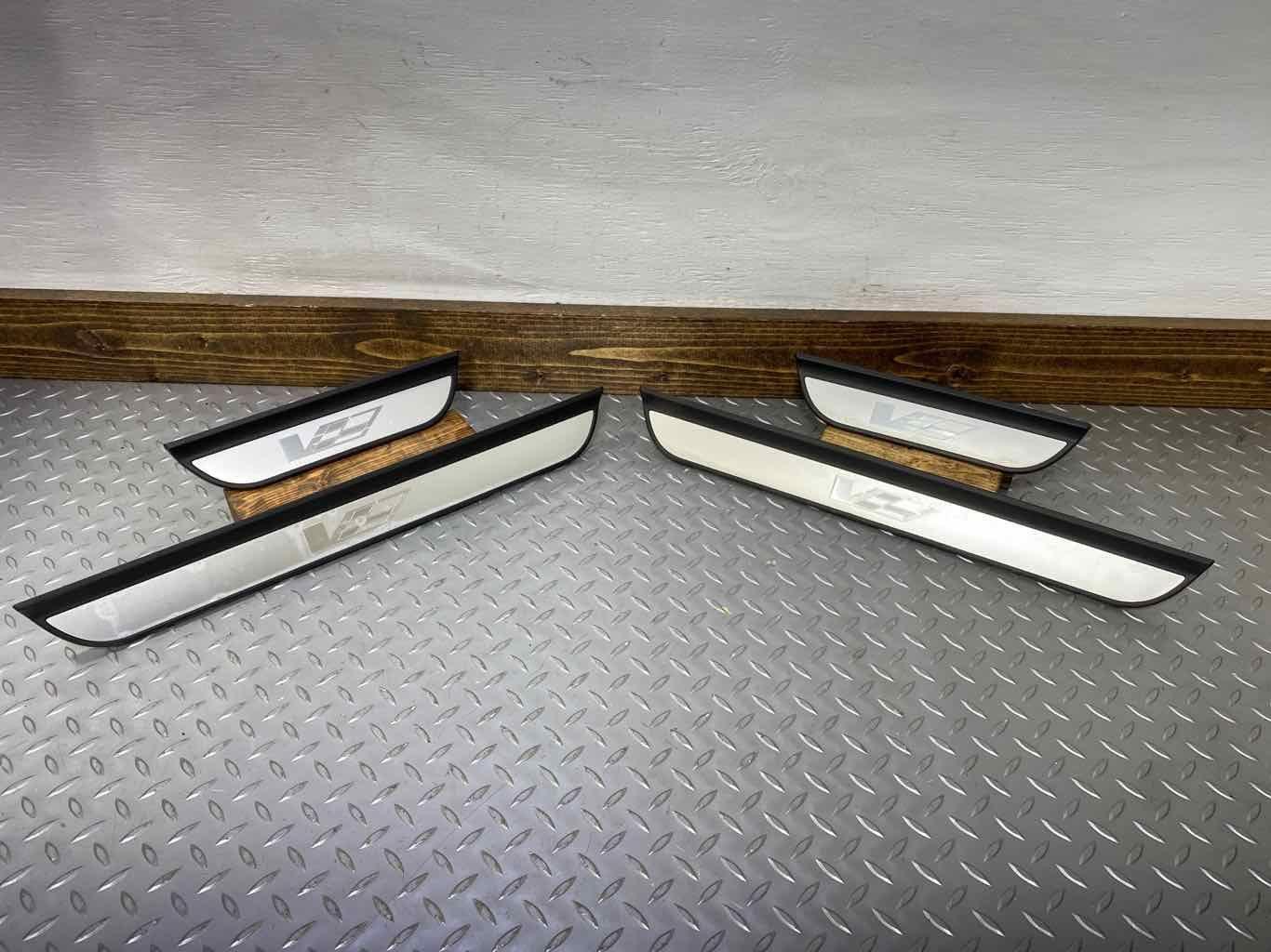 06-09 Cadillac STS-V Door Sill Entry Plates Front & Rear (Black/Silver) Notes