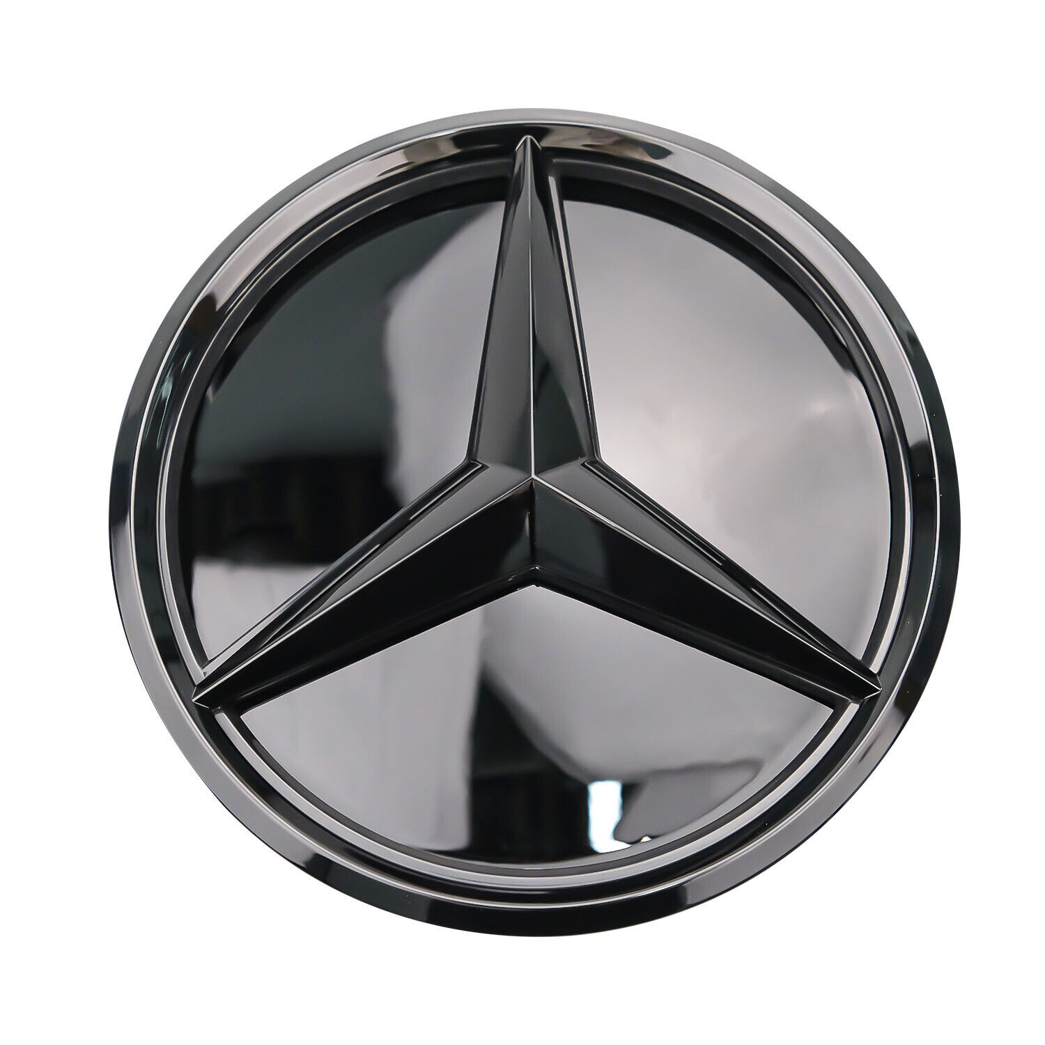 Front Grill Mirror Emblem Gloss Black For 2015-19 Mercedes Benz W166 GLC GLE GLS