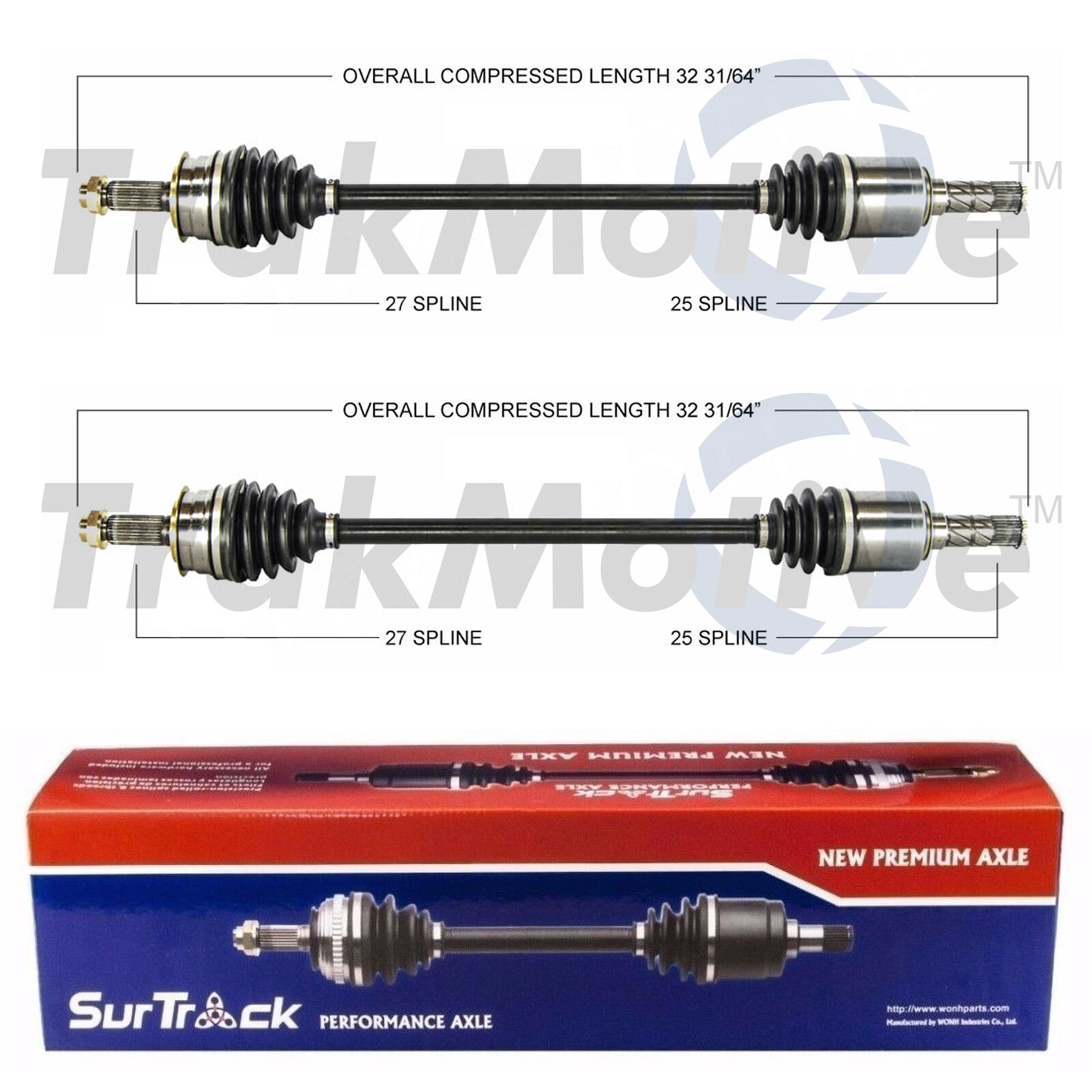 Pair of Front CV Axle Shafts SurTrack Set for Subaru B9 Tribeca AWD 2006-2011