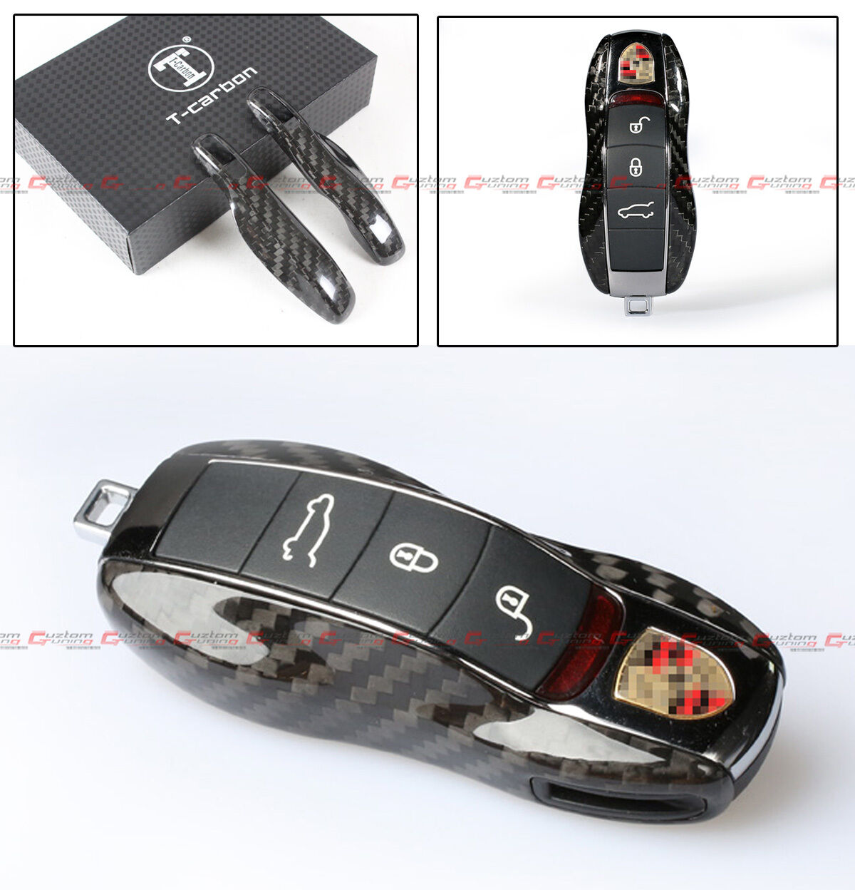 REAL CARBON FIBER DIRECT FIT REPLACEMENT CASE COVER FOR PORSCHE KEY FOB REMOTE
