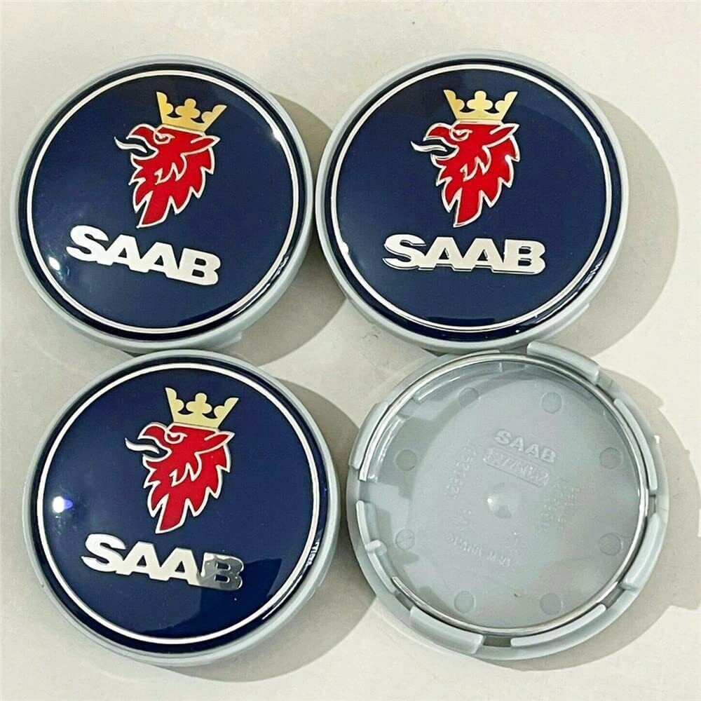 4PCS Blue 63mm for Saab 900 9000 9-3 9-5 Car Wheel Center Hub Cap 12775052