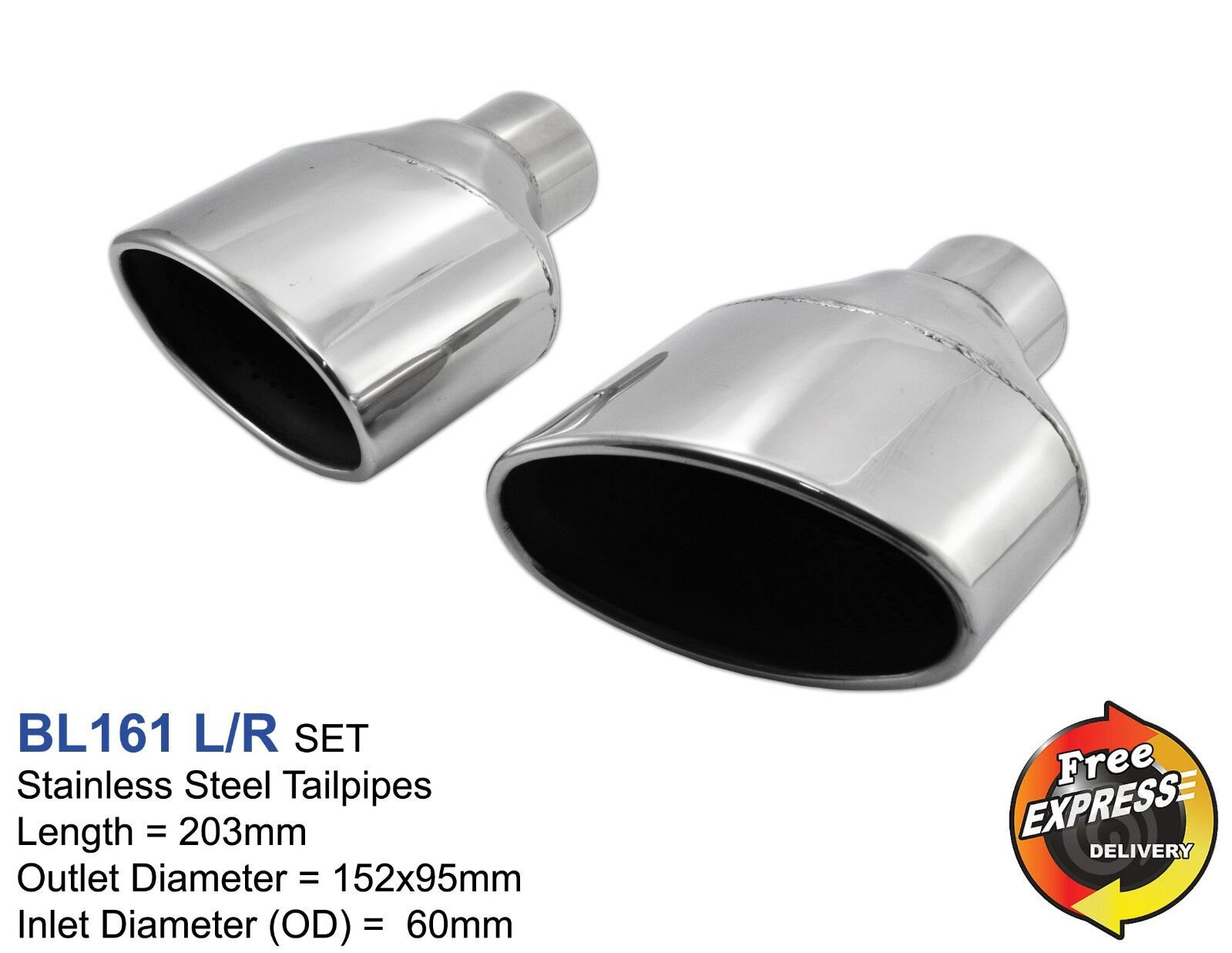 Exhaust tips Oval duplex Tailpipe trims for VW Golf 7 AUDI RS4 RS5 RS6 Scirocco