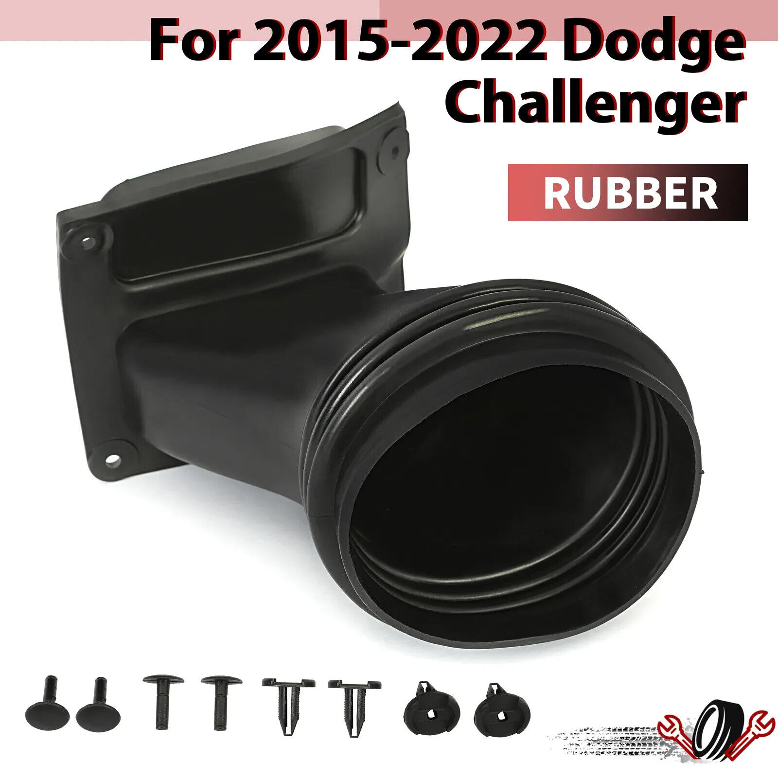 Headlamp Air Inlet Intake Duct Tube For 2015-2022 Dodge Challenger Hellcat Black
