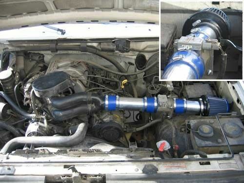 BCP BLUE 94-96 Ford F150 Bronco 5.0L 5.8L V8 Short Ram Air Intake + Filter