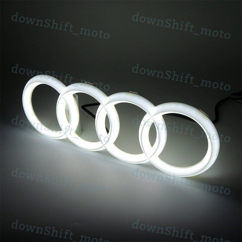 X1 For Audi Chrome Grille Front Hood A1 A3 A4 A5 A6 A7 Q3 Q5 Q7 LED Emblem White