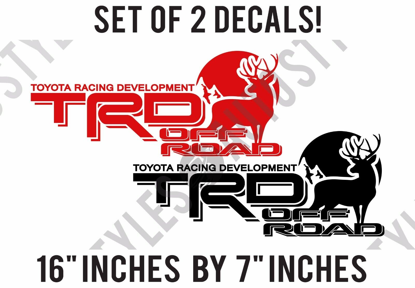 Toyota Racing TRD Off-Road Deer Hunting fits Tacoma Tundra PAIR of Decal Sticker