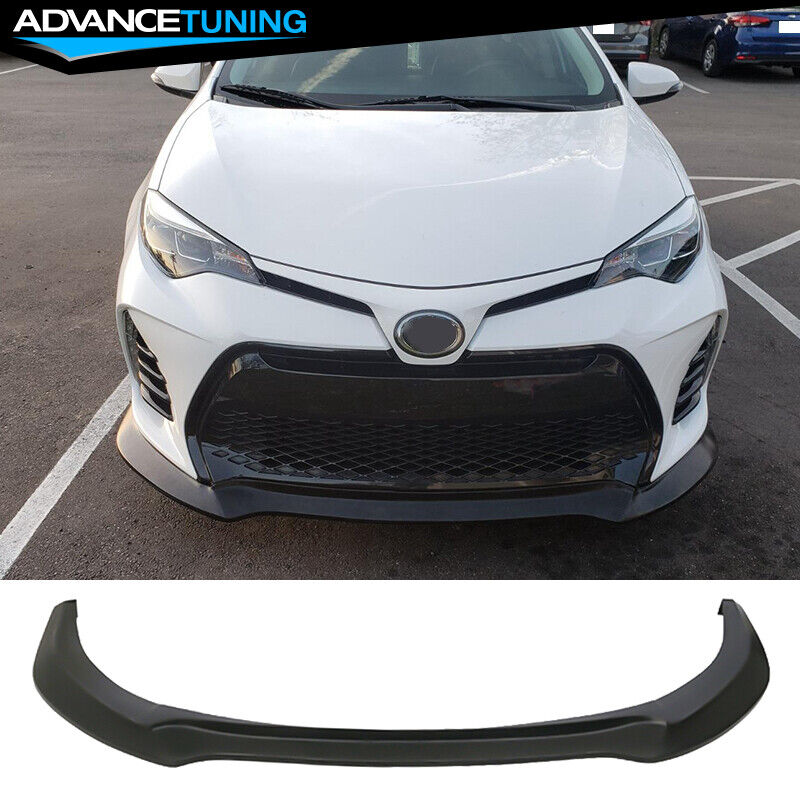 Fits 17-19 Toyota Corolla Type S GT Style Unpainted Front Bumper Lip Spoiler PU