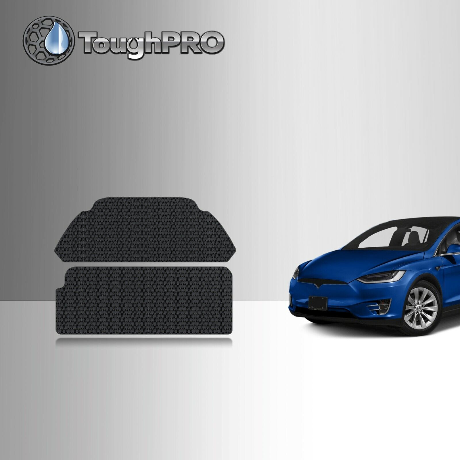 ToughPRO Heavy Duty Black Rubber 2016-2021 Tesla Model X Frunk + Back Trunk Mats