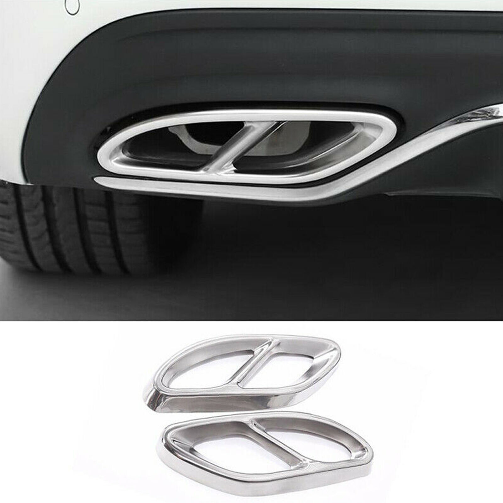 Fits For Benz A B C E CLA GLC GLE GLS Cylinder Exhaust Pipe Mufflers Cover Trim