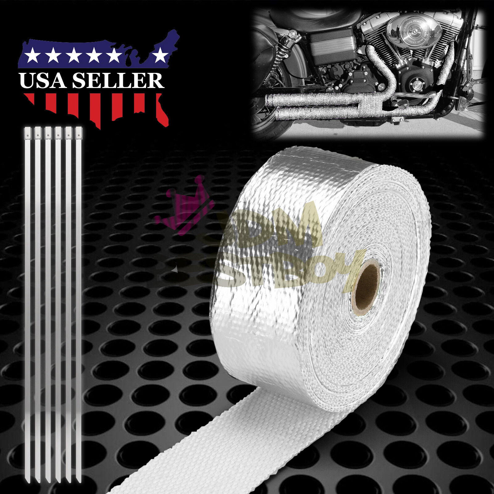 Silver Exhaust Pipe Insulation Thermal Heat Wrap 2\