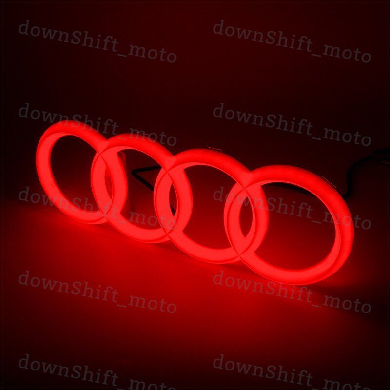 Red Audi A1 A3 A4 A5 A6 A7 Q3 Q5 Q7 Chrome LED Light Front Grill Emblem Badge