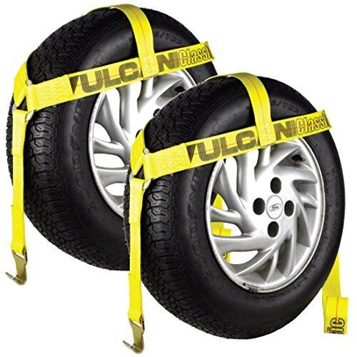 VULCAN Wheel Dolly Tire Harness with Flat Hooks - Bonnet Style - Classic Yell...