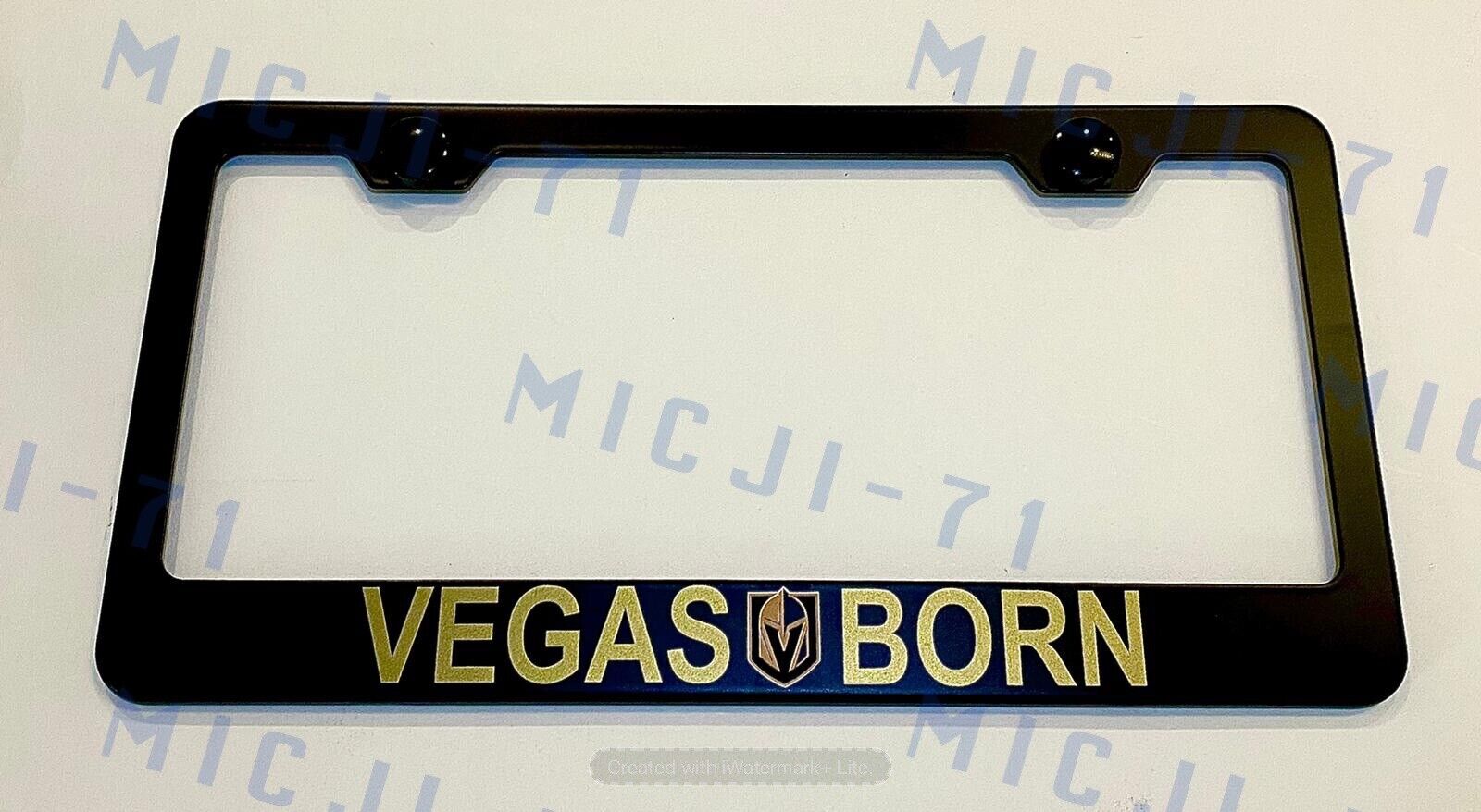 VGK Vegas Born Golden Knights Stainless  License Plate Frame Holder Rust Free