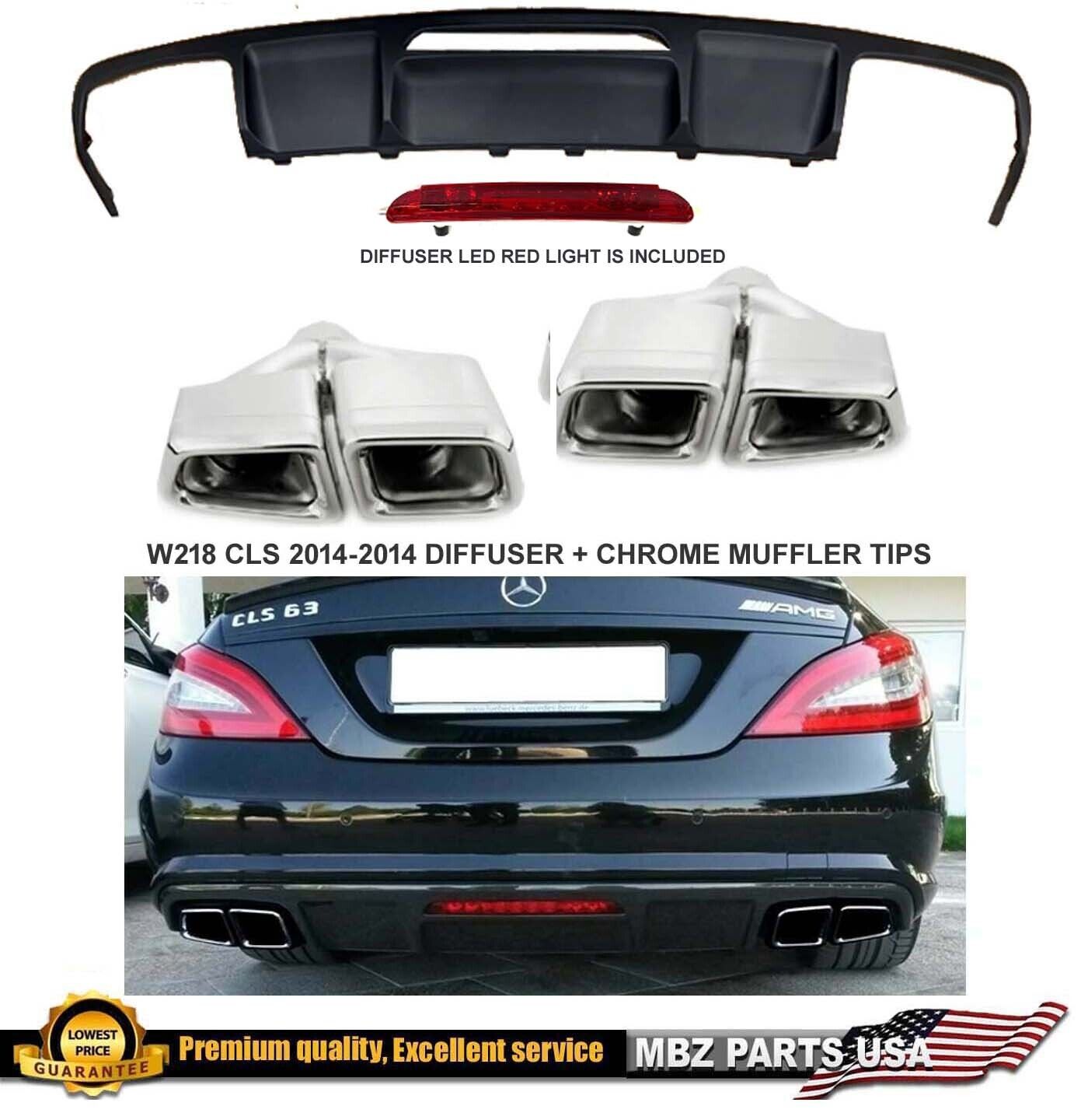CLS63 Diffuser + Tips Chrome Facelift AMG CLS550 2012 2013 2014 CLS550 Bumper