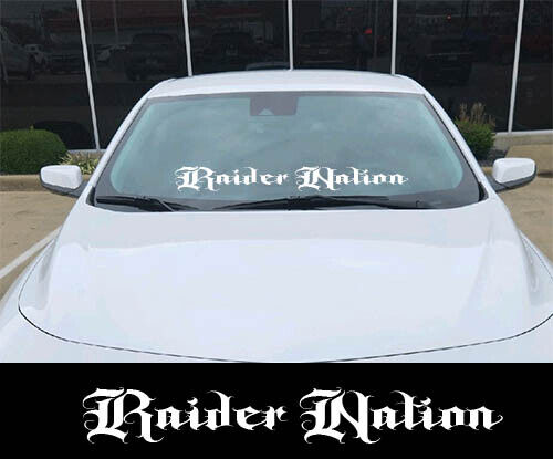 RAIDER NATION Windshield Banner Decal Sticker For Las Vegas Raiders #A