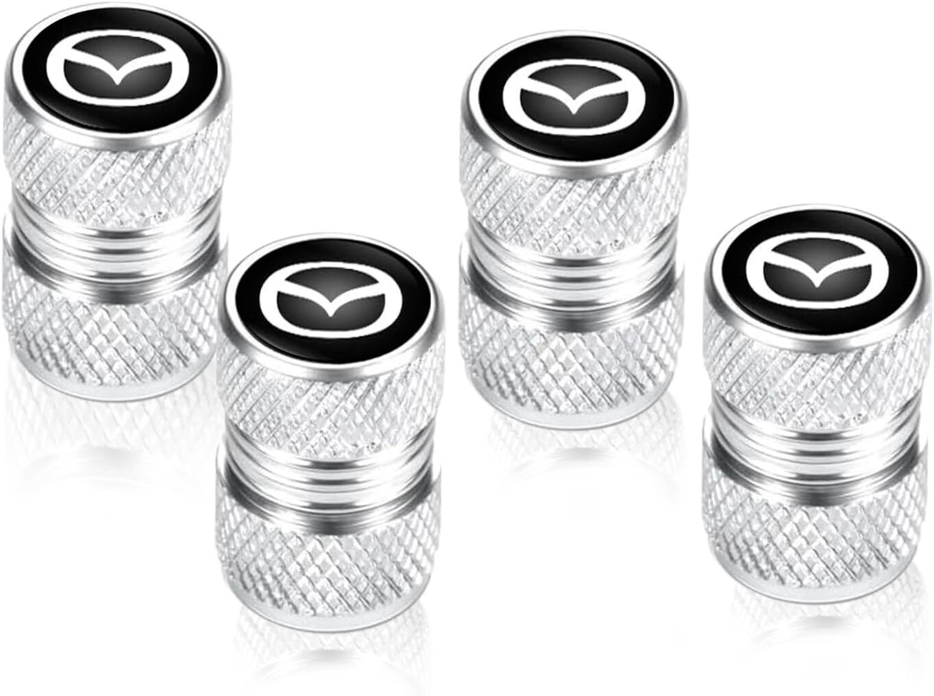 Tire Valve Stem Caps for Mazda CX9 CX-5 CX-7 CX-8 Silver05 