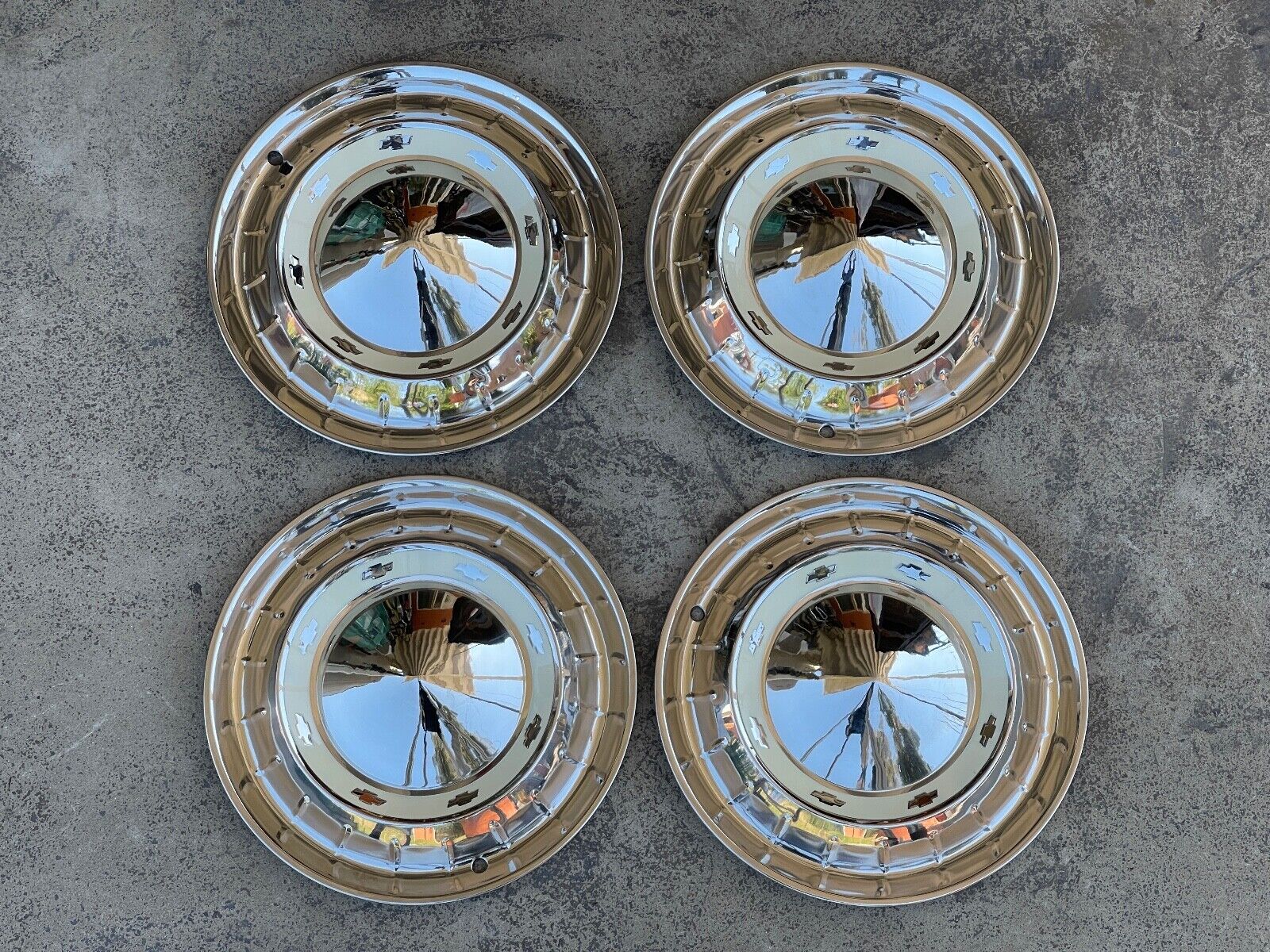 🔥 1955 CHEVROLET CHEVY BEL AIR BISCAYNE IMPALA HUBCAPS WHEEL COVERS 150 210 🔥