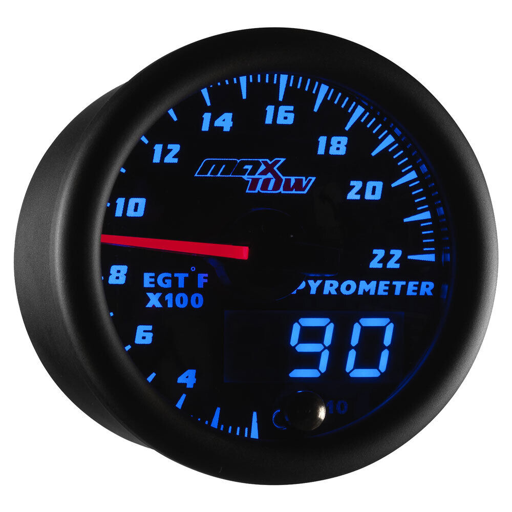 52mm Black & Blue MaxTow Double Vision 2200 F Exhaust Gas Temp Gauge
