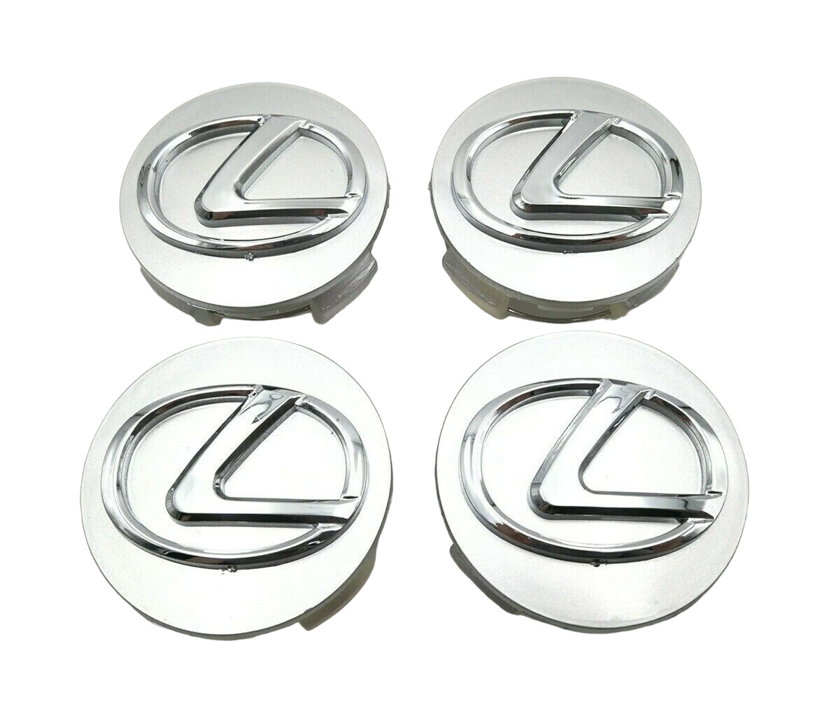 Set of 4 WHEEL RIM CENTER HUB CAP Silver CHROME LOGO 62MM For Lexus 2006-2019