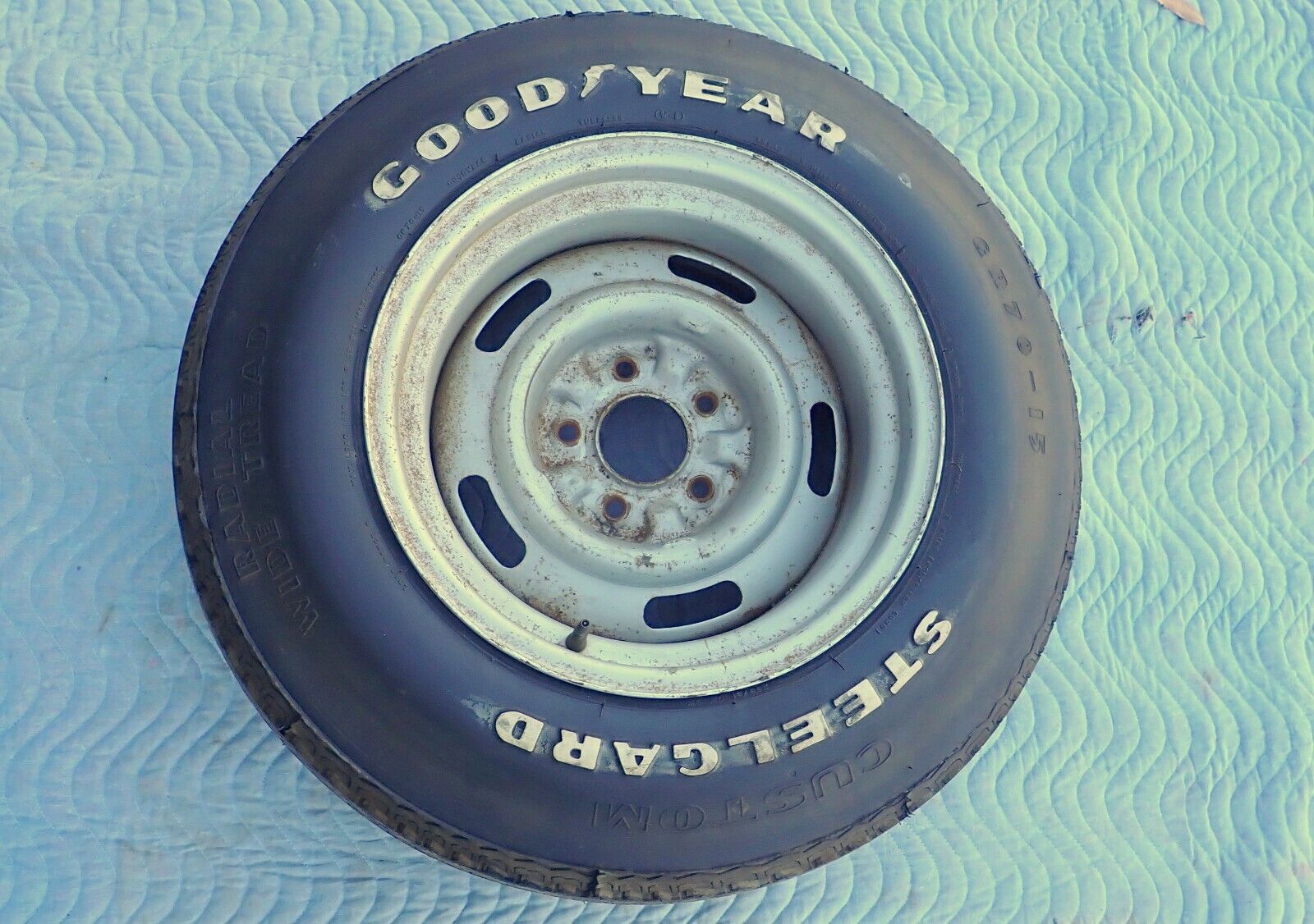 GM 15x8 AZ Rally Wheel with Goodyear GR70-15 Steelgard Tire 1970's Corvette OEM