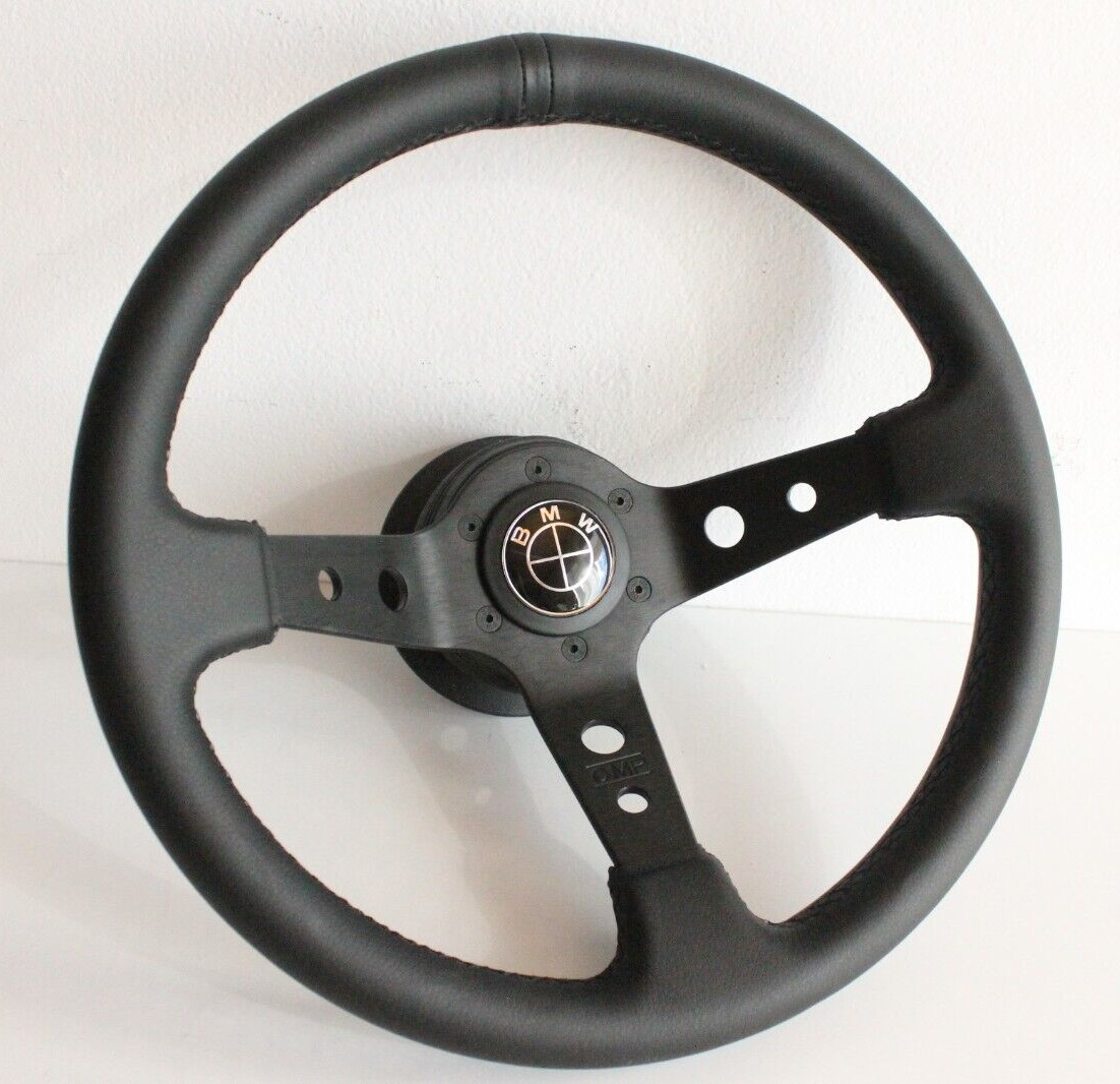 Steering Wheel fits  BMW Deep Dish Full Black Leather E32 E34 E36 Z3 E39 92-98