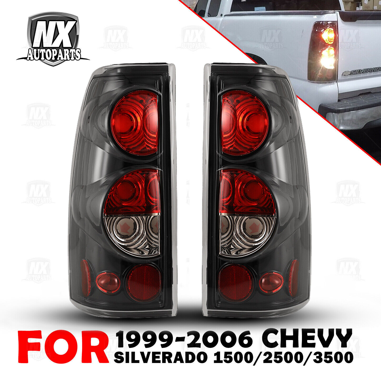 Tail Lights for 1999-2006 Chevy Silverado 1500 2500 3500 99-2002 GMC Sierra Pair