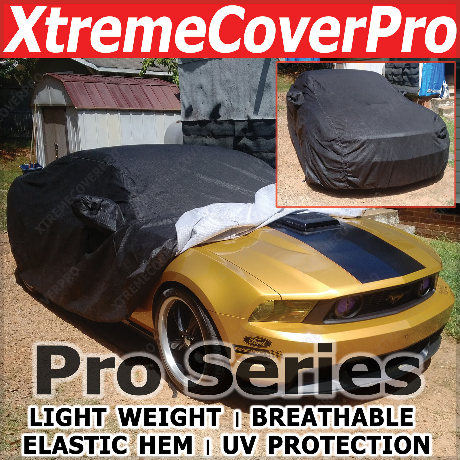 2014 Ford MUSTANG Shelby GT500 Coupe Breathable Car Cover w/ Mirror Pocket