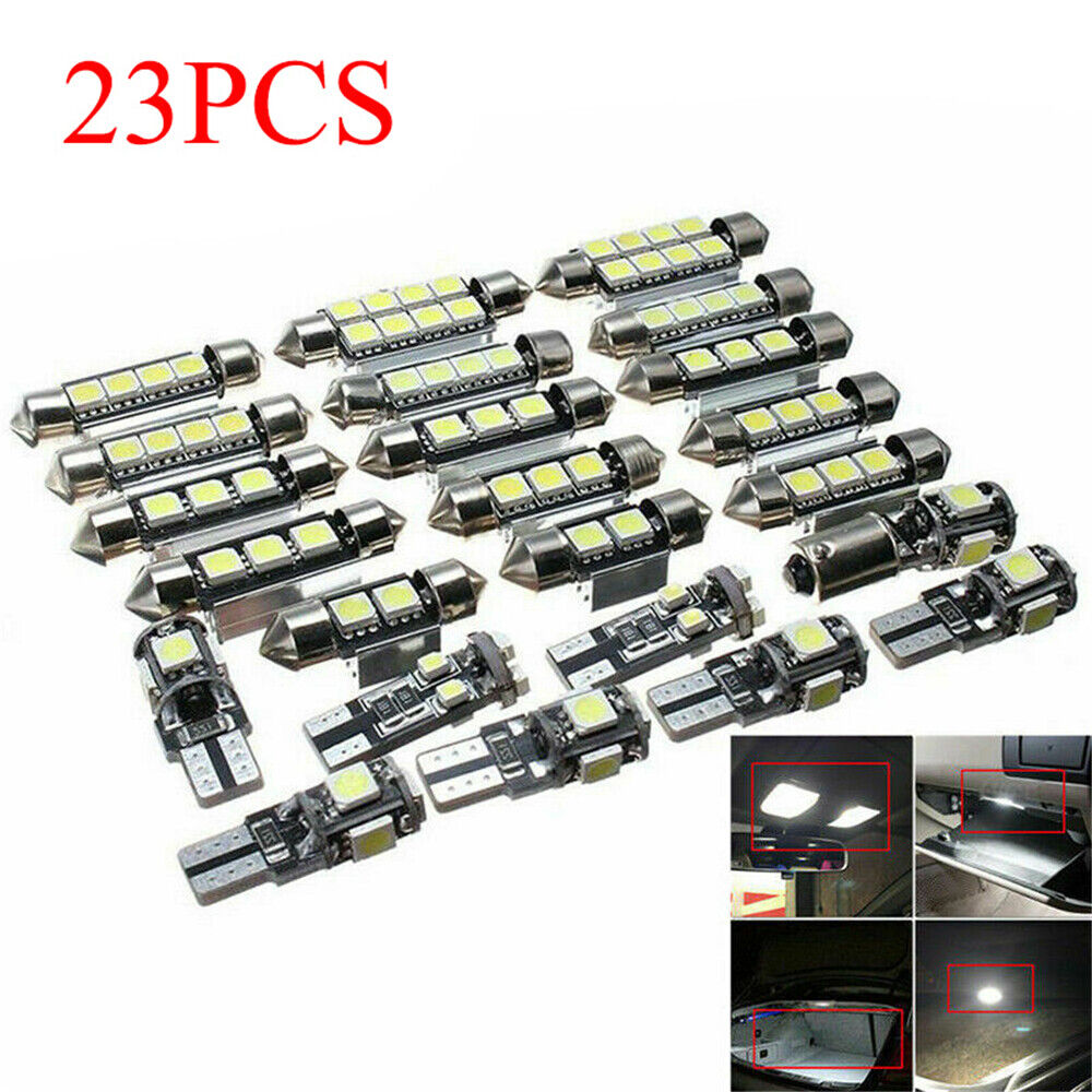 23pc LED Canbus Car Interior Inside Light Dome Trunk Map License Plate Lamp Bulb
