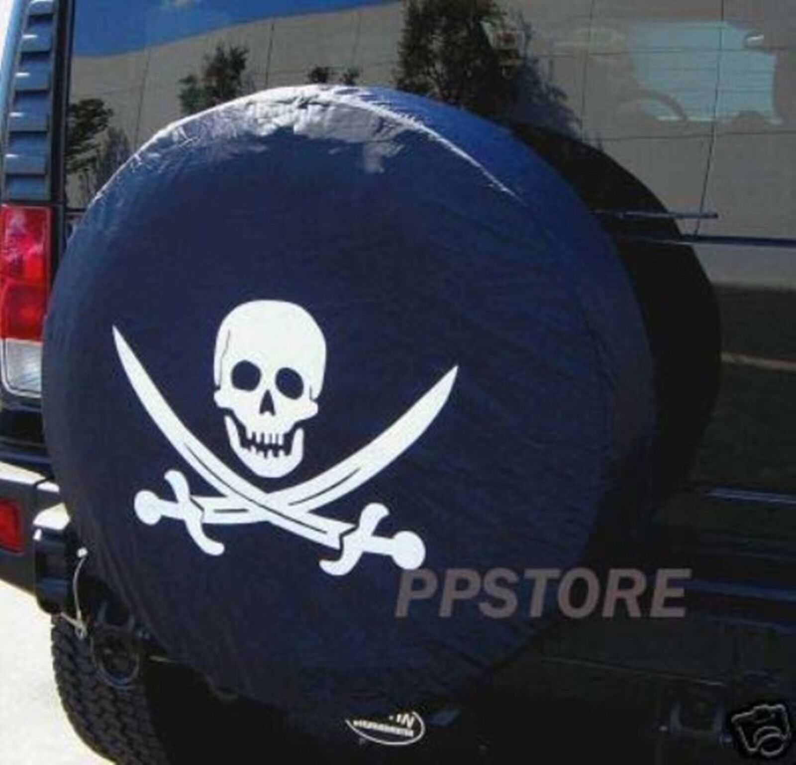 NEW SPARE TIRE COVER 225/75R16 Pirate Skull & Crosswords Printed Water-resist