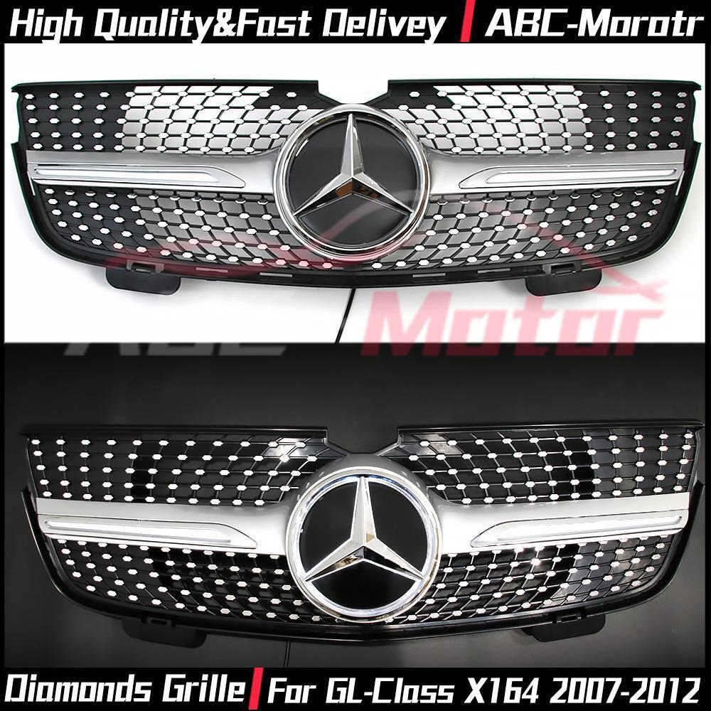 Dia-monds Style Grille W/LED Mirror Emblem For Benz GL-Class X164 2007-12 GL350