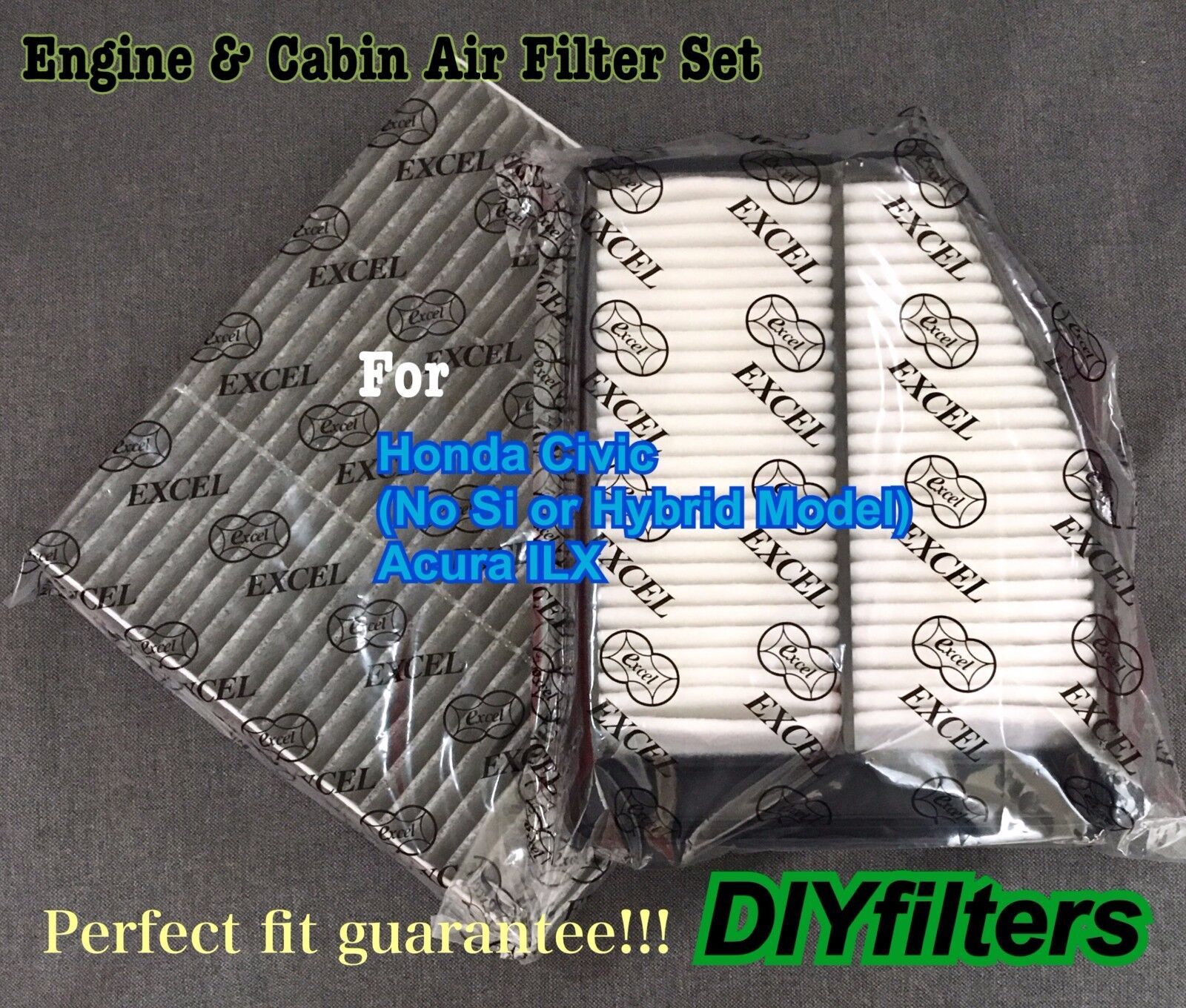 Engine & Carbonized Cabin Air Filter For CIVIC 2012-15 ILX 2013-15 AF6171 C35519