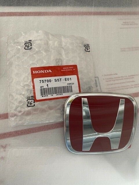 1xE01 Honda Civic Coupe Accord Fit HRV JDM RED H Type R Front Emblem badge logo