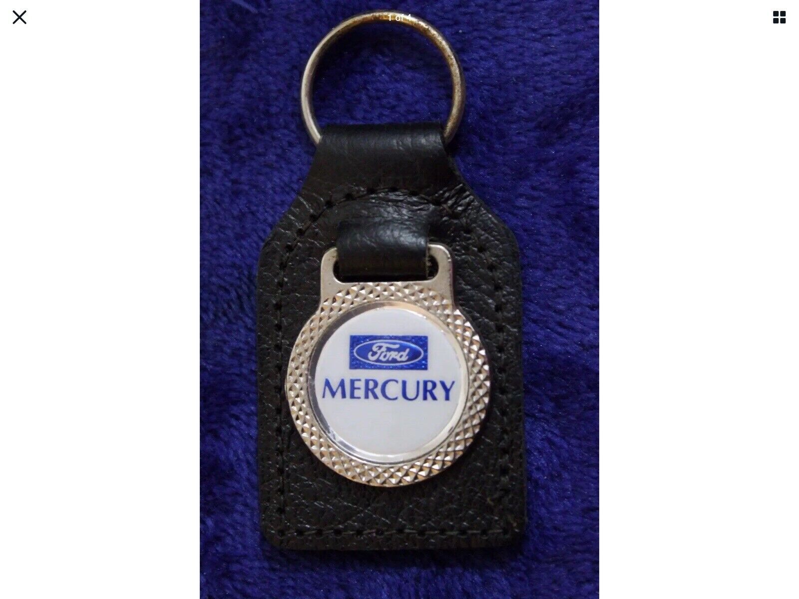 Leather Ford Oval Mercury Key Fob Key Chain Ring Accessory Crest Marquis Cougar