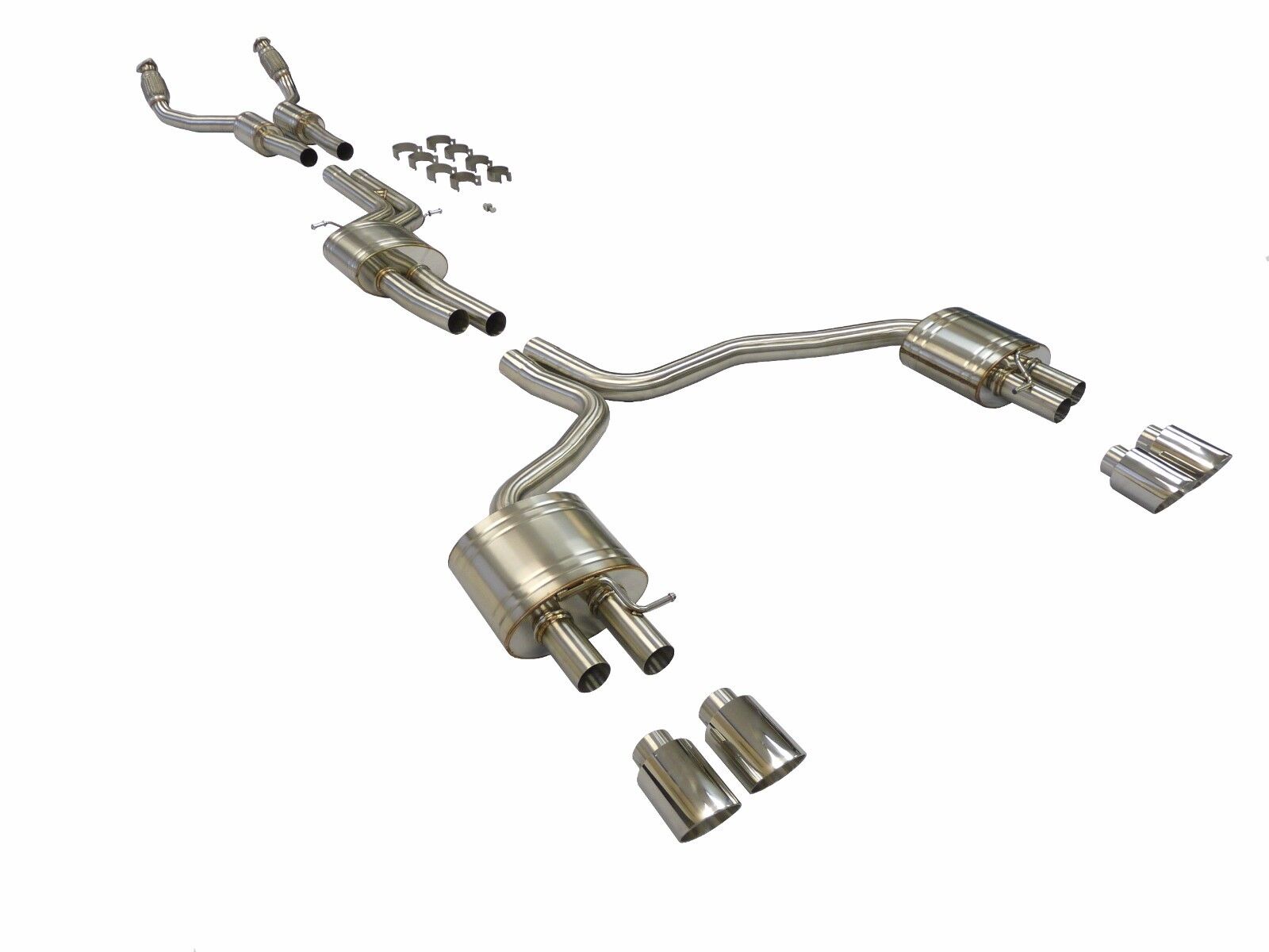 Becker Catback Fits For 12-17 Audi S6/S7 C7 4.0L V8 Quattro Exhaust System
