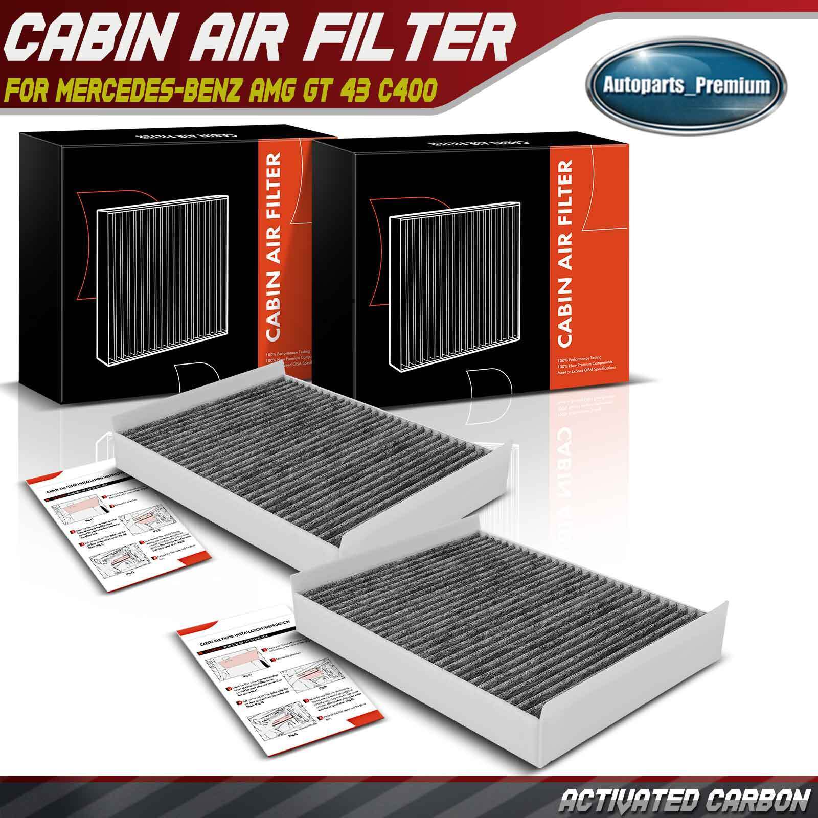 2x New Front Activated Carbon Cabin Air Filter for Mercedes-Benz AMG GT 43 C400