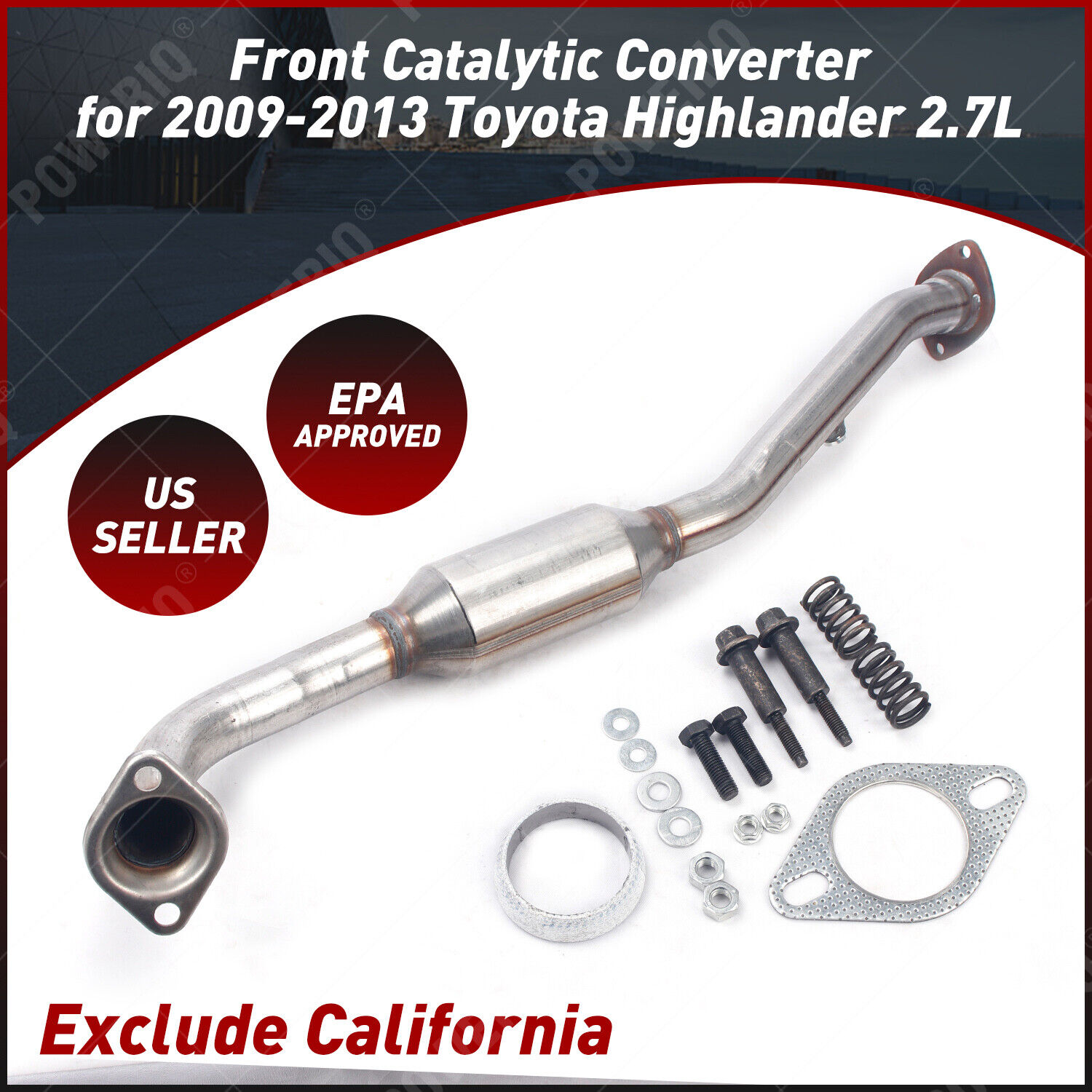 Front Exhaust Catalytic Converter for Toyota Highlander 2.7L 2009-2013 US