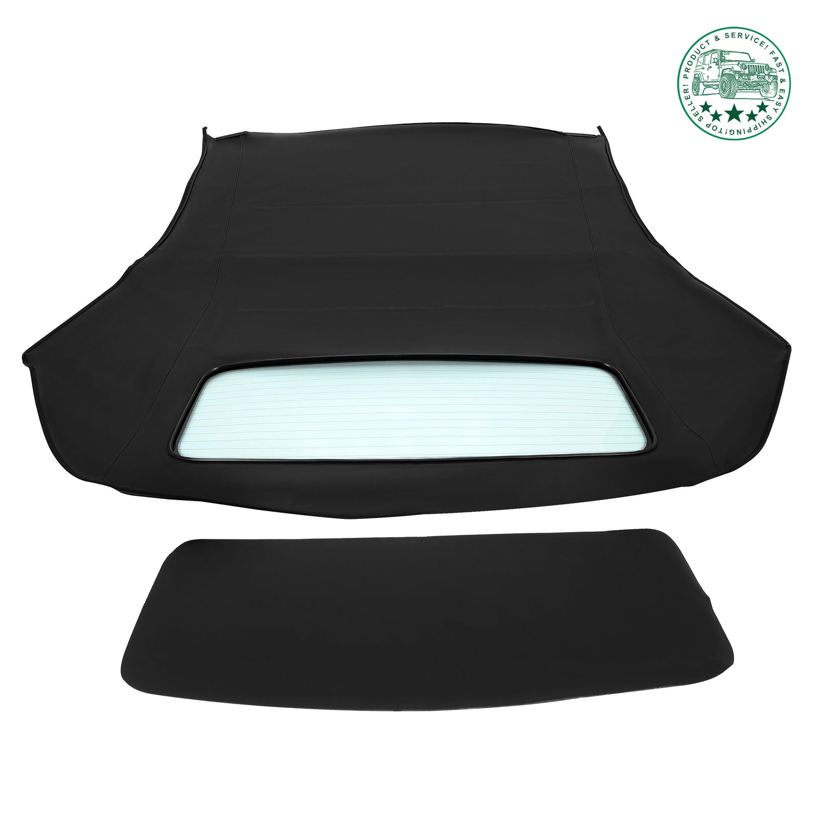 For Audi A4 2003-2009 Convertible Soft Top & Heated Glass Window In Black Vinyl