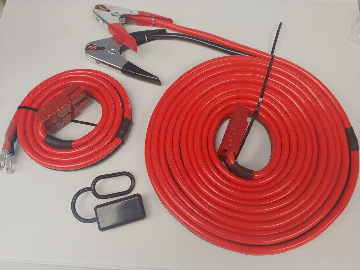 2 PC 2GA 30FT QUICK-CONNECT 900 AMP JUMPER/BOOSTER CABLE SET,TOW-SERVICE TRUCK