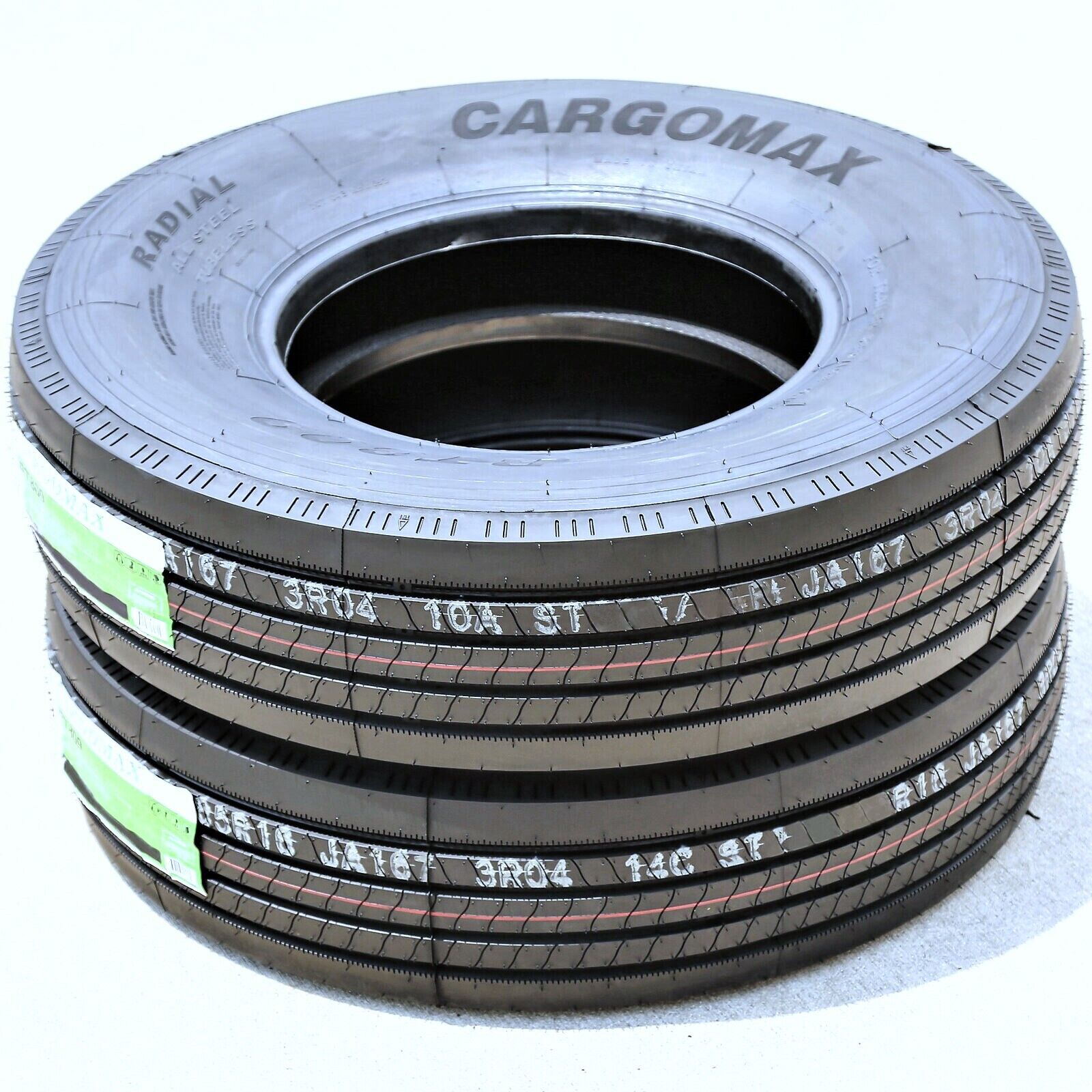 2 Tires Cargo Max RT809 All Steel ST 225/75R15 Load G 14 Ply Trailer