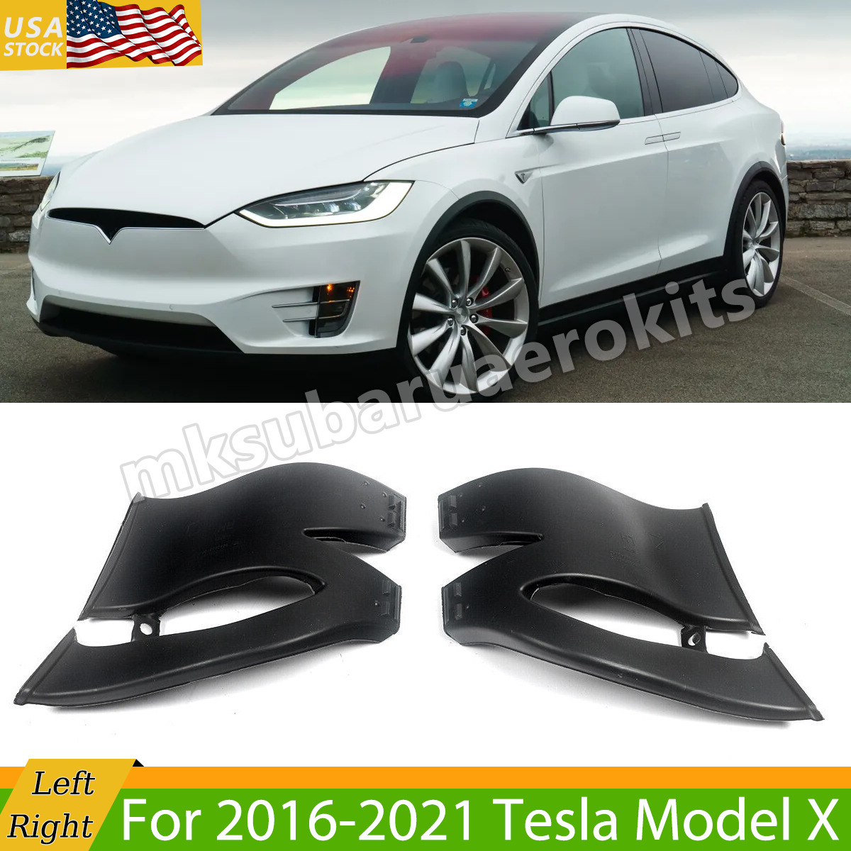Left Right Air Intake Guide Duct Vent For 2016-2021 Tesla Model X 1043927-00-E